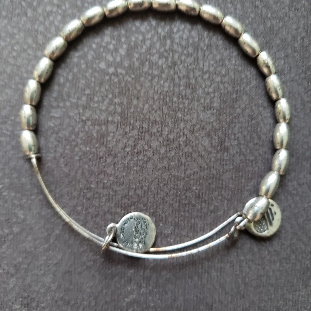 2 Pk Alex and Ani Silver & Grey Beaded Bracelets